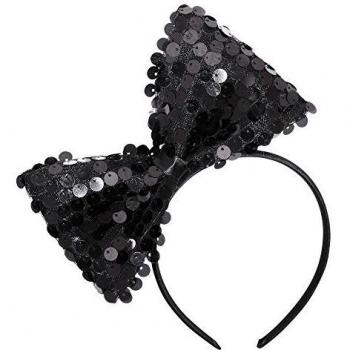 Kostümpflaster: Schwarzer Pailletten-Haarreif