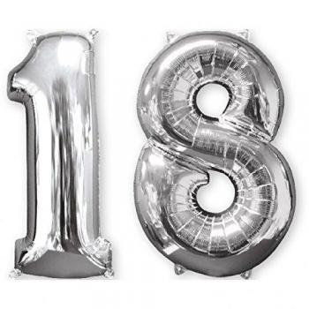 Ballon en aluminium argent 18 ans