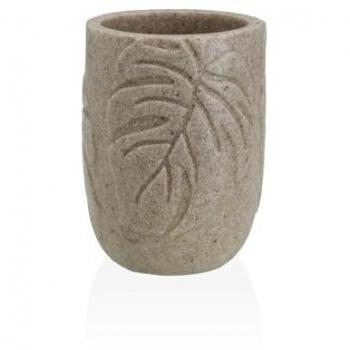 Versa Portaspazzolino Palm Crema in Resina 7x9x7 cm