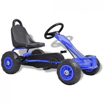 VidaXL Blue Pedal Go-Cart with Air-Filled Wheels
