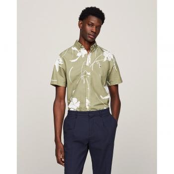 Tommy Hilfiger Hemd Tropical MW0MW34587 Grün Regular Fit L male