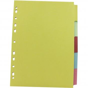 Q-Connect Subject Divider A4 Multi-Punched 5-part