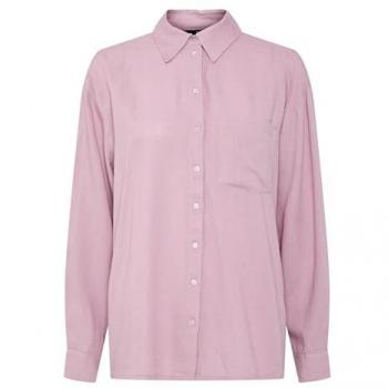 Lein‑Viskose Hemdbluse „Pia“ – Rosa, L