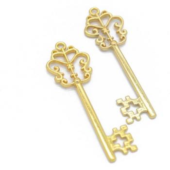 10pcs Silver Plated Alloy Key Charms for Necklace and Bracelet