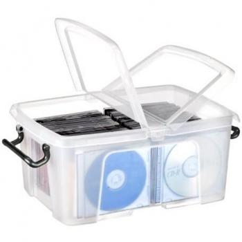 Contenitore con doppio coperchio in ppl 12L Strata riciclabile impilabile trasparente