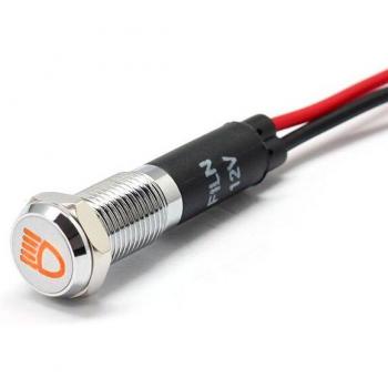 Éclairage LED 8mm pour tableau de bord, faisceau élevé, rouge jaune blanc bleu vert, 12V, câble 20cm