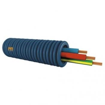 Gaine ICTA préfilée 3×1,5 mm² Ø 16 mm H07V‑U orange‑rouge couronne 100 m