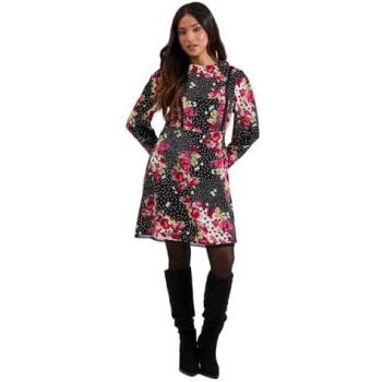 Floral Lace‑Trimmed Petite Mini Dress – Tie Back Detail