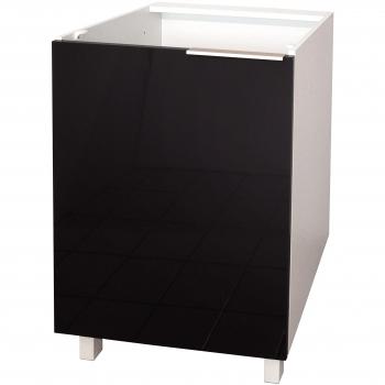 Meuble Bas de Cuisine Noir Brillant 60 cm avec 1 Porte