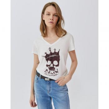 T‑shirt Ikks BX10065 – Style Court – Blanché – EU S, M, L – Femmes