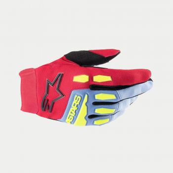 Gants de Cross Enfant Alpinestars Full Bore Light Bleu Clair-Rouge-Noir 3XS