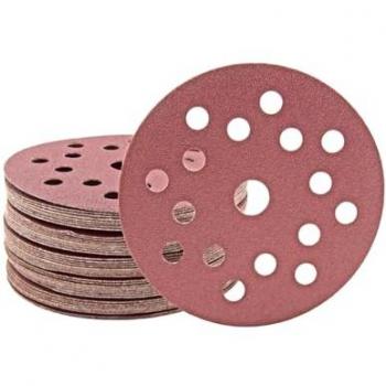 Fox Disques abrasifs 125 mm, 17 trous, auto-agrippants – Ponceuses excentriques G120 (50 unités)