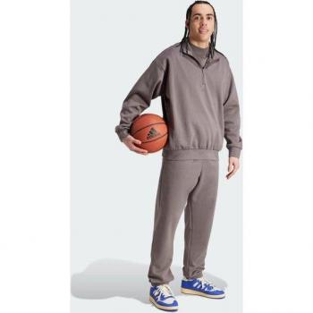 Felpa Mezza Zip Adidas ADI BASKETBALL Uomo Grigia Taglia L
