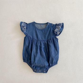 Pelele de verano para bebé, 0-3 años, algodón vaquero