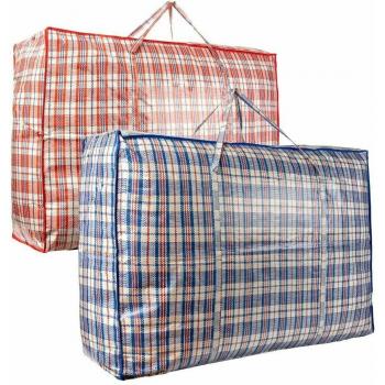 Großes Rafiabag‑Set – 2 faltbare Taschen, Kordel & Reißverschluss