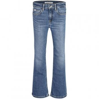 Calvin Klein Jeans pantaloni a zampa in denim blu per bambina