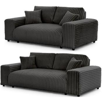 Grau Polstergarnitur Doppelset S‑STYLE – 213 x 79 cm