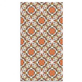 Alfombra Cocina Vinilo Hidráulico Oriental Mosaico Naranja 160x230 cm