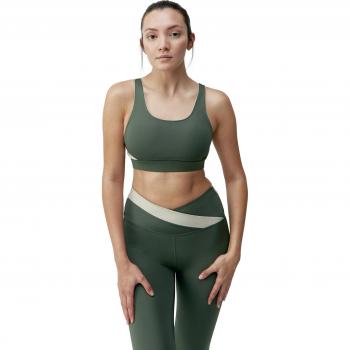 Born Living Yoga Haut de Sport Maintien Moyen Duo – Couleur Beige Clair Vert – Taille L