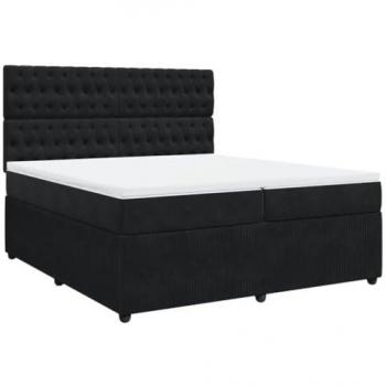 Matelas et sommier à lattes noir 200x200 cm en velours