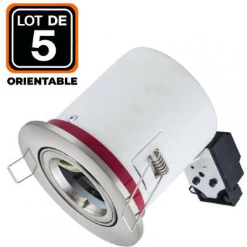 Bbc Spot Inox EUROPALAMP – 5 supports, orientables, IP20, douille GU10
