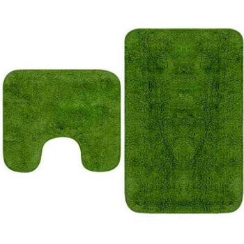 Vidaxl Bath Mat Set 2 Pieces Fabric Green
