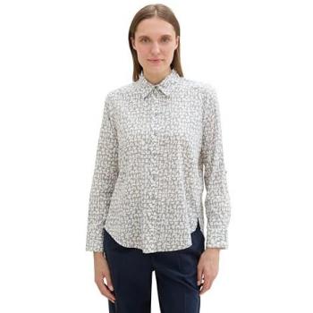 Tom Tailor Regular Fit Hemdbluse mit Allover-Muster, Größe 38