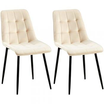 Velluto Crema Gifford: Set di 2 Sedie Pranzo