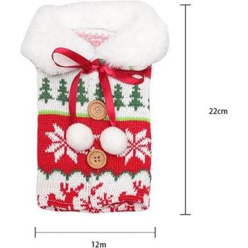 Étui de vin de Noël avec ornements de fête