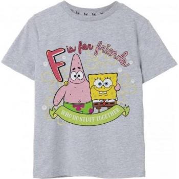SpongeBob SquarePants Girls F Is For Friends Grey T-Shirt
