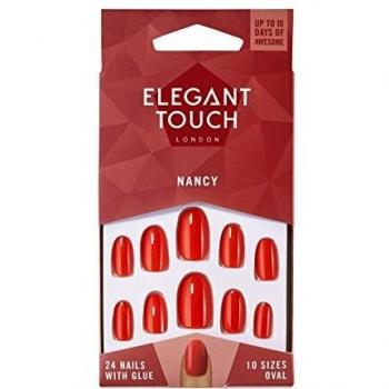 Nancy Red 24‑Nail Elegant Touch Manicure Pack (Glue, Buffer)