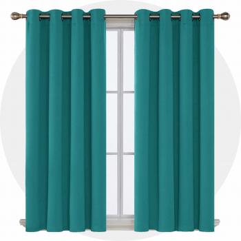Verdunkelungsgardine Türkis 138x117 cm 2er Set