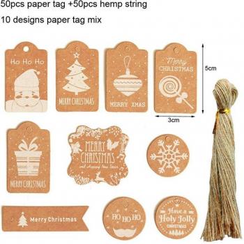 Étiquettes artisanales en papier Kraft pour fêtes