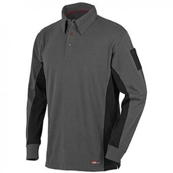 Polo Stretch Gris/Negro Manga Larga Talla XL