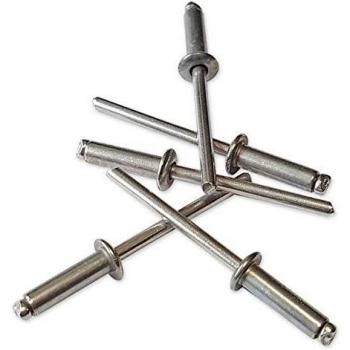 Rivets pop pour métaux en acier inoxydable A2 (AISI 304), tête plate 4,8 x 12 mm