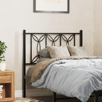 90 cm Black Metal Headboard vidaXL