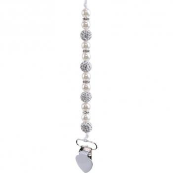Cadena para chupete con clips brillantes