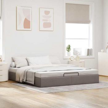 Structure de lit ottoman en tissu taupe 180x200 cm