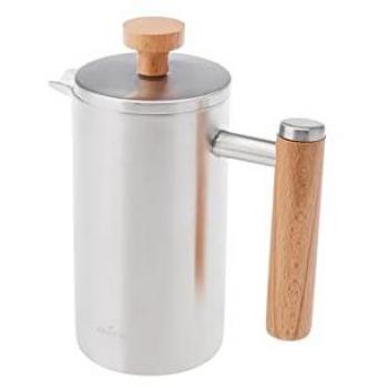 Karaca 350 ml doppelwandige Eiche French Press aus rostfreiem Stahl