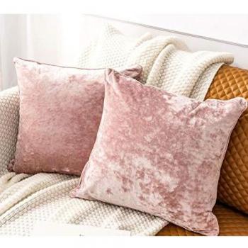 Pink Velvet Square Cushion Cases