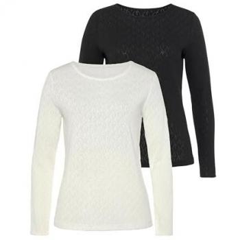 Vivance Langarmshirt, mit femininem Ajourmuster