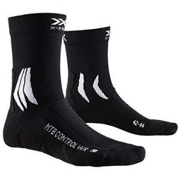 Calcetines X-Socks Mountain Bike Control Water Resistant, Unisex, Negro/Blanco Ártico, Talla 45-47