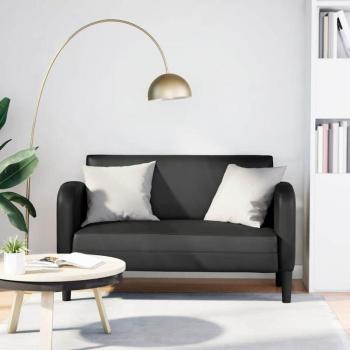 Canapé à deux places noir 110 cm, simili‑cuir – VidaXL