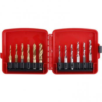 12pcs HSS Metric & Inch Tap Drill Bits Set with Box