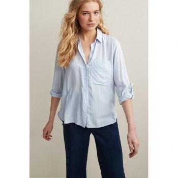 Chemise à Manches Longues Next Rayée 46 Petite Bleu/Blanc