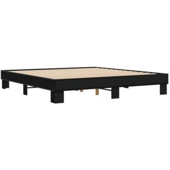 Lit d’invité vidaXL Noir 180x200 cm Cadre solide en bois
