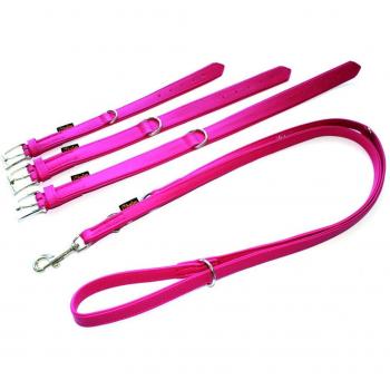 Halsband „Colour“ (Heim) – Pinkes Leder‑Boxdesign, 25 / 40 cm