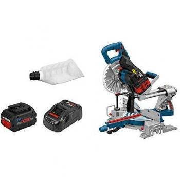 Bosch Professional BITURBO ingletadora telescópica a batería GCM 18V-216 (incl. 2 baterías ProCORE18V 5.5Ah + cargador GAL 1880 CV, disco de sierra Standard for Wood, 216 x 30 x 1,7 mm, en caja)