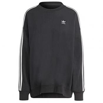 Adidas Ladies' Black Oversized Crewneck Sweatshirt