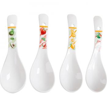 4 Pcs Fruit-Themed Ceramic Serving Spoons